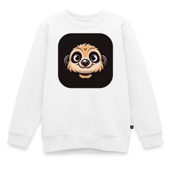 Comic Erdmännchen Kopf - Kinder Premium Organic Sweatshirt - Weiß - Vorne - AI Model Kid Male (0cm)