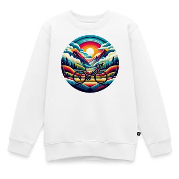 Road bike, gravel scenic landscape - Kids Premium Organic Sweatshirt - white - Front - AI Model Kid Male (0cm)