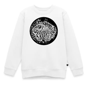 Cercle | L’art | Lune | L’amour de la lune véritable - Sweat Premium enfant bio - blanc - Devant - AI Model Kid Male (0cm)