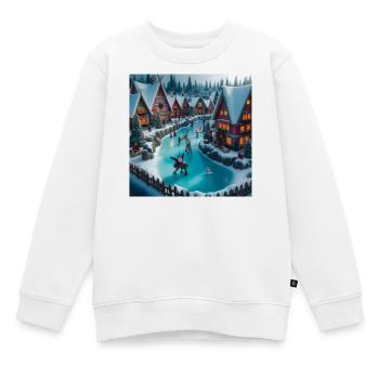 Skandinavisches Weihnachtsdorf - Kinder Premium Organic Sweatshirt - Weiß - Vorne - AI Model Kid Male (0cm)