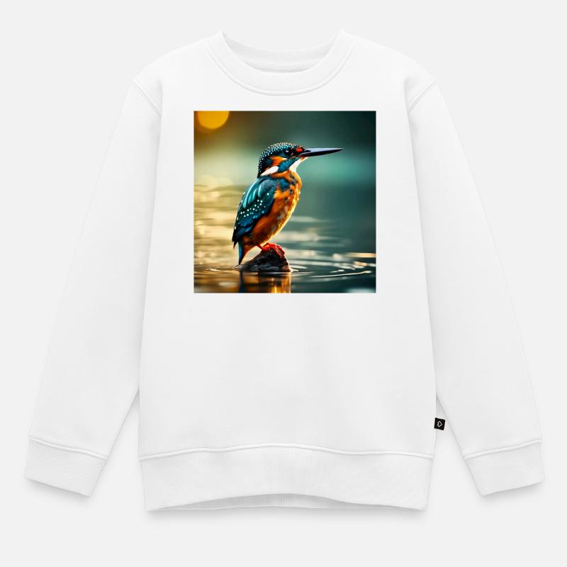 Eisvogel - Kinder Premium Organic Sweatshirt - Weiß