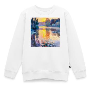 Nénuphars Impressionnisme - Sweat Premium enfant bio - blanc - Devant - AI Model Kid Male (0cm)