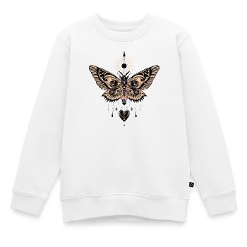 Conception de papillon mystique et d’aura céleste - Sweat Premium enfant bio - blanc - Devant - AI Model Kid Male (0cm)