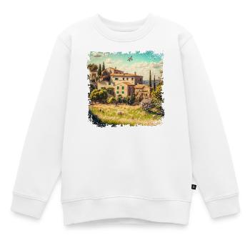 Paysage méditerranéen ensoleillé avec de vieilles maisons - Sweat Premium enfant bio - blanc - Devant - AI Model Kid Male (0cm)