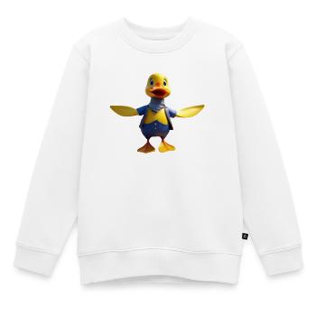 Schicke Ente im Schal - Kinder Premium Organic Sweatshirt - Weiß - Vorne - AI Model Kid Male (0cm)