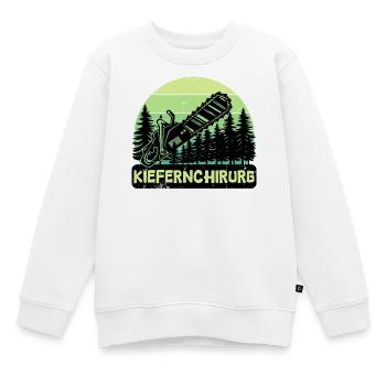 Bûcheron déclaration bois scie arbre boiseries - Sweat Premium enfant bio - blanc - Devant - AI Model Kid Male (0cm)