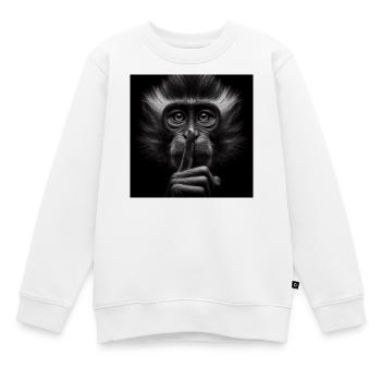 Un singe silencieux - Sweat Premium enfant bio - blanc - Devant - AI Model Kid Male (0cm)