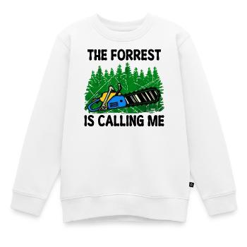 Scie boiserie bûcheron arbre déclaration forêt - Sweat Premium enfant bio - blanc - Devant - AI Model Kid Male (0cm)