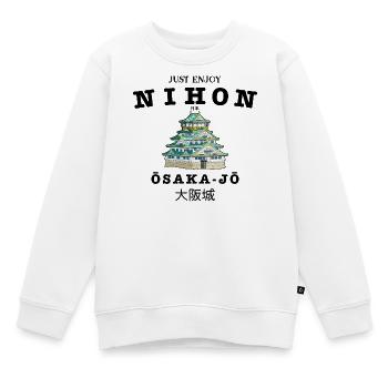 Burg Osaka, Japan, Handzeichnung - Kinder Premium Organic Sweatshirt - Weiß - Vorne - AI Model Kid Male (0cm)