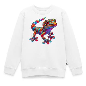Gecko - Kinder Premium Organic Sweatshirt - Weiß - Vorne - AI Model Kid Male (0cm)