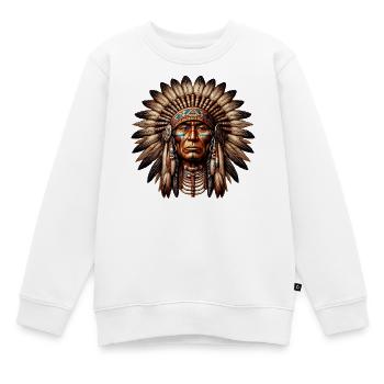 Amerikanisch Indianer Amerikanische Rote Haut - Kinder Premium Organic Sweatshirt - Weiß - Vorne - AI Model Kid Male (0cm)