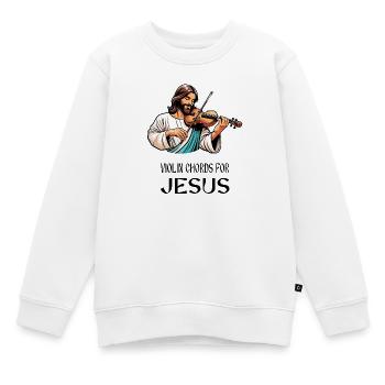 Violinen Akkorde für Jesus Christlicher Gott - Kinder Premium Organic Sweatshirt - Weiß - Vorne - AI Model Kid Male (0cm)