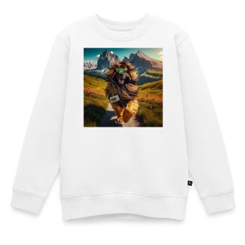 Leonberger Kunst - Kinder Premium Organic Sweatshirt - Weiß - Vorne - AI Model Kid Male (0cm)