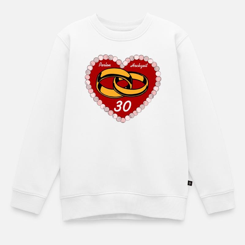 Noces de perles, 30 ans de mariage (25) - Sweat Premium enfant bio - blanc