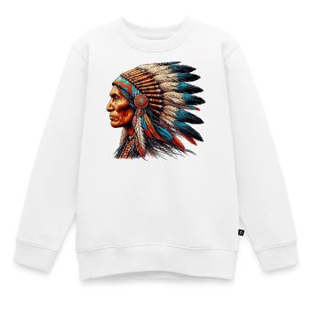 Amerikanisch Indianer Amerikanische Rote Haut - Kinder Premium Organic Sweatshirt - Weiß - Vorne - AI Model Kid Male (0cm)