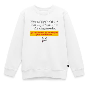 When you grumble - Kids Premium Organic Sweatshirt - white - Front - AI Model Kid Male (0cm)