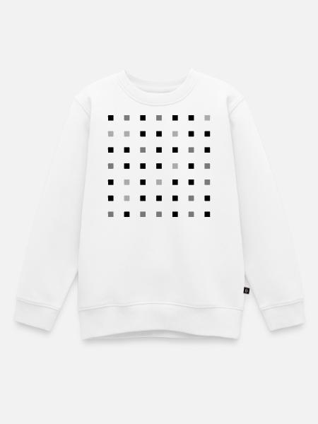 Grille carrée - Sweat Premium enfant bio - blanc