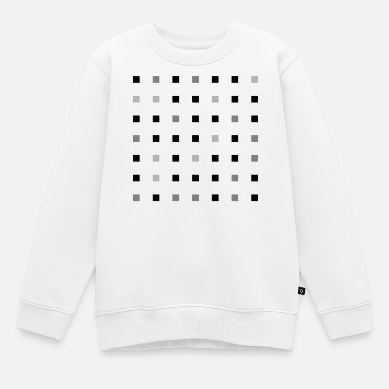 Grille carrée - Sweat Premium enfant bio - blanc