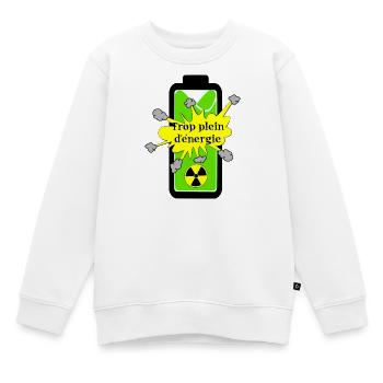 Zu viel Energie - Kinder Premium Organic Sweatshirt - Weiß - Vorne - AI Model Kid Male (0cm)