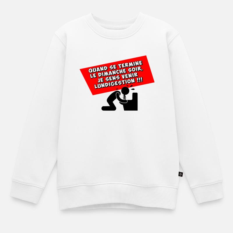 Lundigestion - Sweat Premium enfant bio - blanc