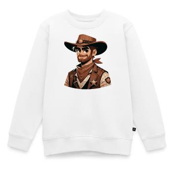 Karikatur Sheriff - Kinder Premium Organic Sweatshirt - Weiß - Vorne - AI Model Kid Male (0cm)