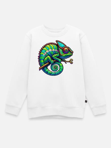 Chamäleon - Kinder Premium Organic Sweatshirt - Weiß
