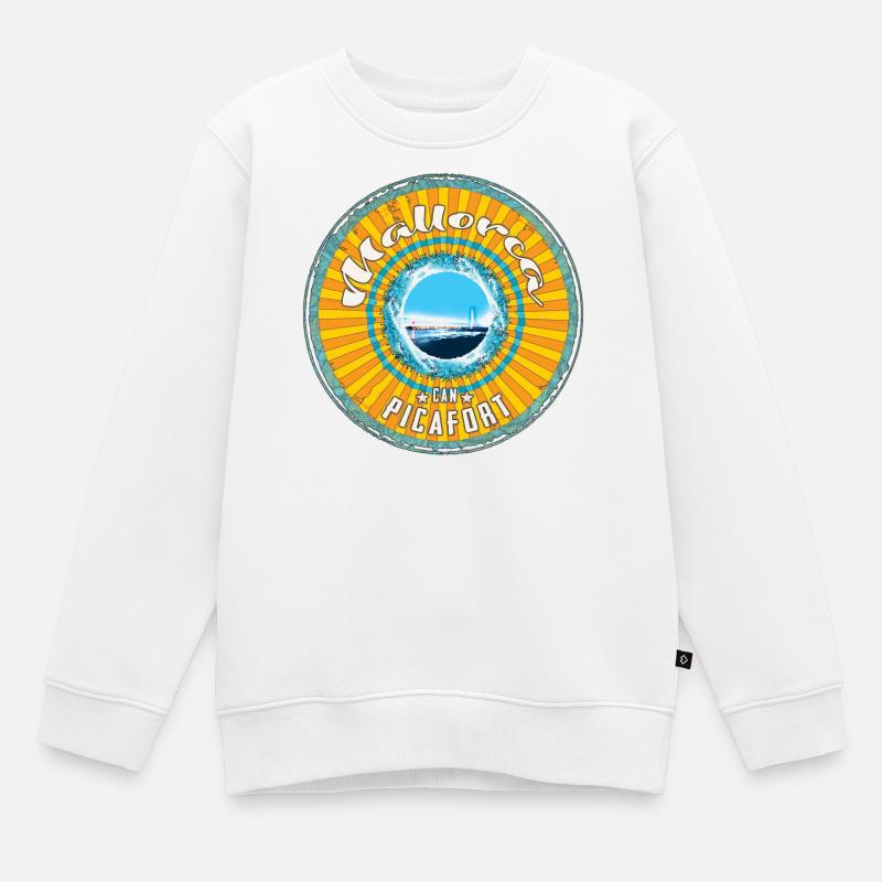 Majorque Can Picafort - Sweat Premium enfant bio - blanc