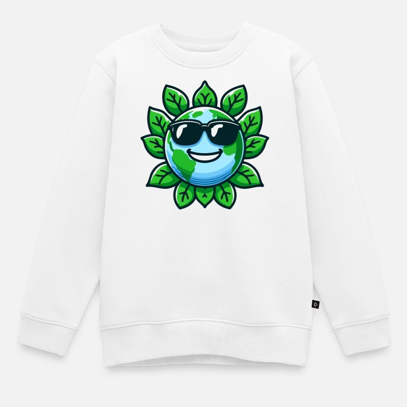 Cool Planet : la Terre respectueuse de l’environnement - Sweat Premium enfant bio - blanc
