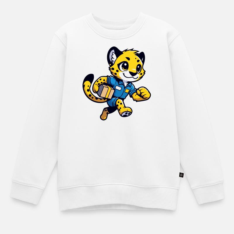 Speedster Cheetah : Le Courrier Rapide - Sweat Premium enfant bio - blanc
