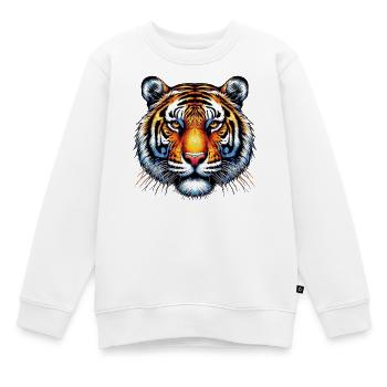 Tiger - Kinder Premium Organic Sweatshirt - Weiß - Vorne - AI Model Kid Male (0cm)