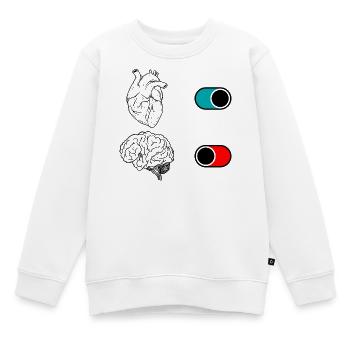 Duo de croissants nocturnes - Sweat Premium enfant bio - blanc - Devant - AI Model Kid Male (0cm)
