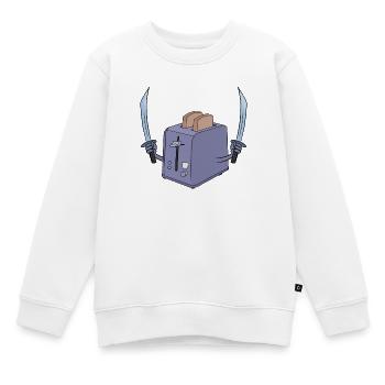 Toaster und das Schwert - Kinder Premium Organic Sweatshirt - Weiß - Vorne - AI Model Kid Male (0cm)
