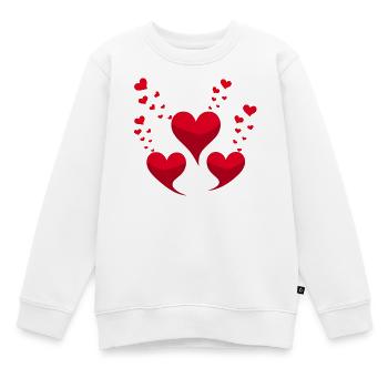 Rote Herzen - Kinder Premium Organic Sweatshirt - Weiß - Vorne - AI Model Kid Male (0cm)