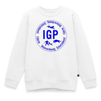 IGP Hundesport - rund, blau - Kinder Premium Organic Sweatshirt - Weiß - Vorne - AI Model Kid Male (0cm)