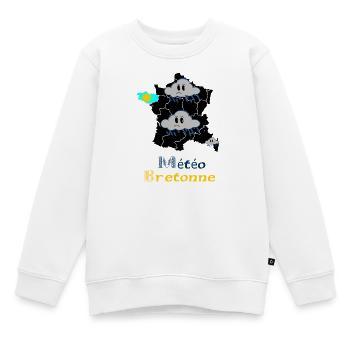 Météo Bretonne - Sweat Premium enfant bio - blanc - Devant - AI Model Kid Male (0cm)