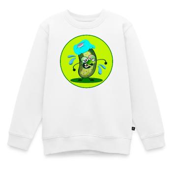 SOMMER SCHWITZEN HITZE GURKE - Kinder Premium Organic Sweatshirt - Weiß - Vorne - AI Model Kid Male (0cm)