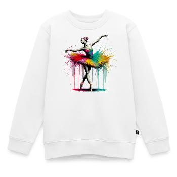 Balletttänzerin mit Tutu - Kinder Premium Organic Sweatshirt - Weiß - Vorne - AI Model Kid Male (0cm)