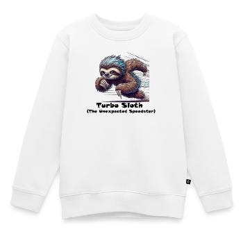 Blauer Flitzer Faultier - Kinder Premium Organic Sweatshirt - Weiß - Vorne - AI Model Kid Male (0cm)