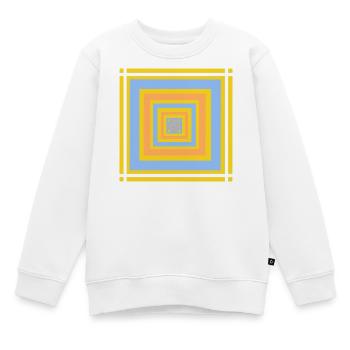 Geometrische Farbenspiele Muster - Kinder Premium Organic Sweatshirt - Weiß - Vorne - AI Model Kid Male (0cm)