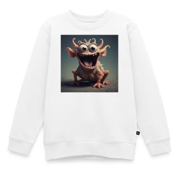 Créature joyeuse - Sweat Premium enfant bio - blanc - Devant - AI Model Kid Male (0cm)