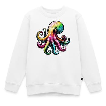 Krake - Kinder Premium Organic Sweatshirt - Weiß - Vorne - AI Model Kid Male (0cm)