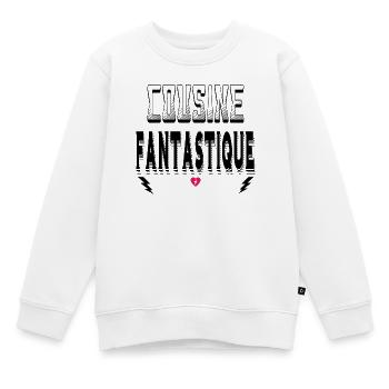 Cousine Fantastique - Sweat Premium enfant bio - blanc - Devant - AI Model Kid Male (0cm)