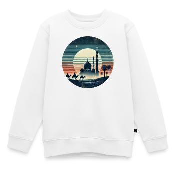 Conception de la ville mosquée de Marrakech - Sweat Premium enfant bio - blanc - Devant - AI Model Kid Male (0cm)