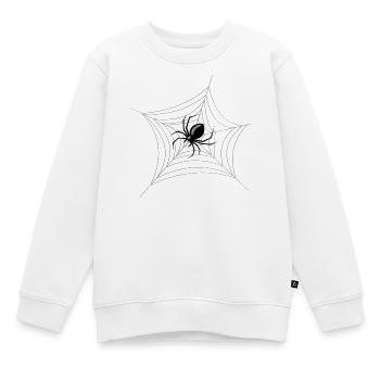 Effrayante Araignée d’Halloween dans sa toile - Sweat Premium enfant bio - blanc - Devant - AI Model Kid Male (0cm)