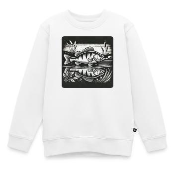 Barsch Raubfisch Design - Kinder Premium Organic Sweatshirt - Weiß - Vorne - AI Model Kid Male (0cm)