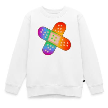 ÉCUSSON ARC-EN-CIEL - Sweat Premium enfant bio - blanc - Devant - AI Model Kid Male (0cm)