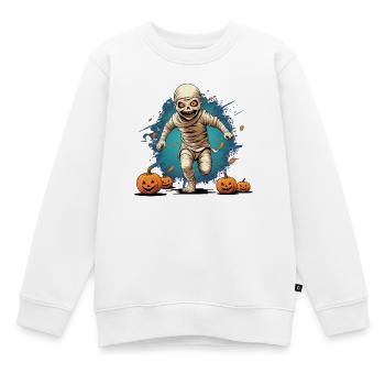 Halloween Mummy - Kinder Premium Organic Sweatshirt - Weiß - Vorne - AI Model Kid Male (0cm)