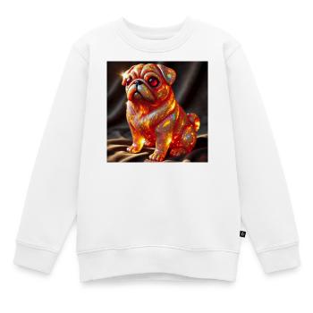 Farbexplosiver Bulldog Skulptur - Kinder Premium Organic Sweatshirt - Weiß - Vorne - AI Model Kid Male (0cm)