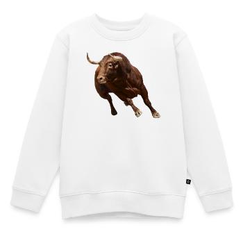 Bull - Kids Premium Organic Sweatshirt - white - Front - AI Model Kid Male (0cm)