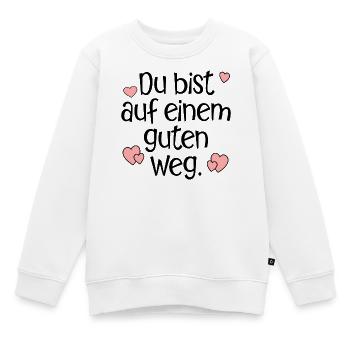 GUTER WEG TRANSFORMATION - Kinder Premium Organic Sweatshirt - Weiß - Vorne - AI Model Kid Male (0cm)